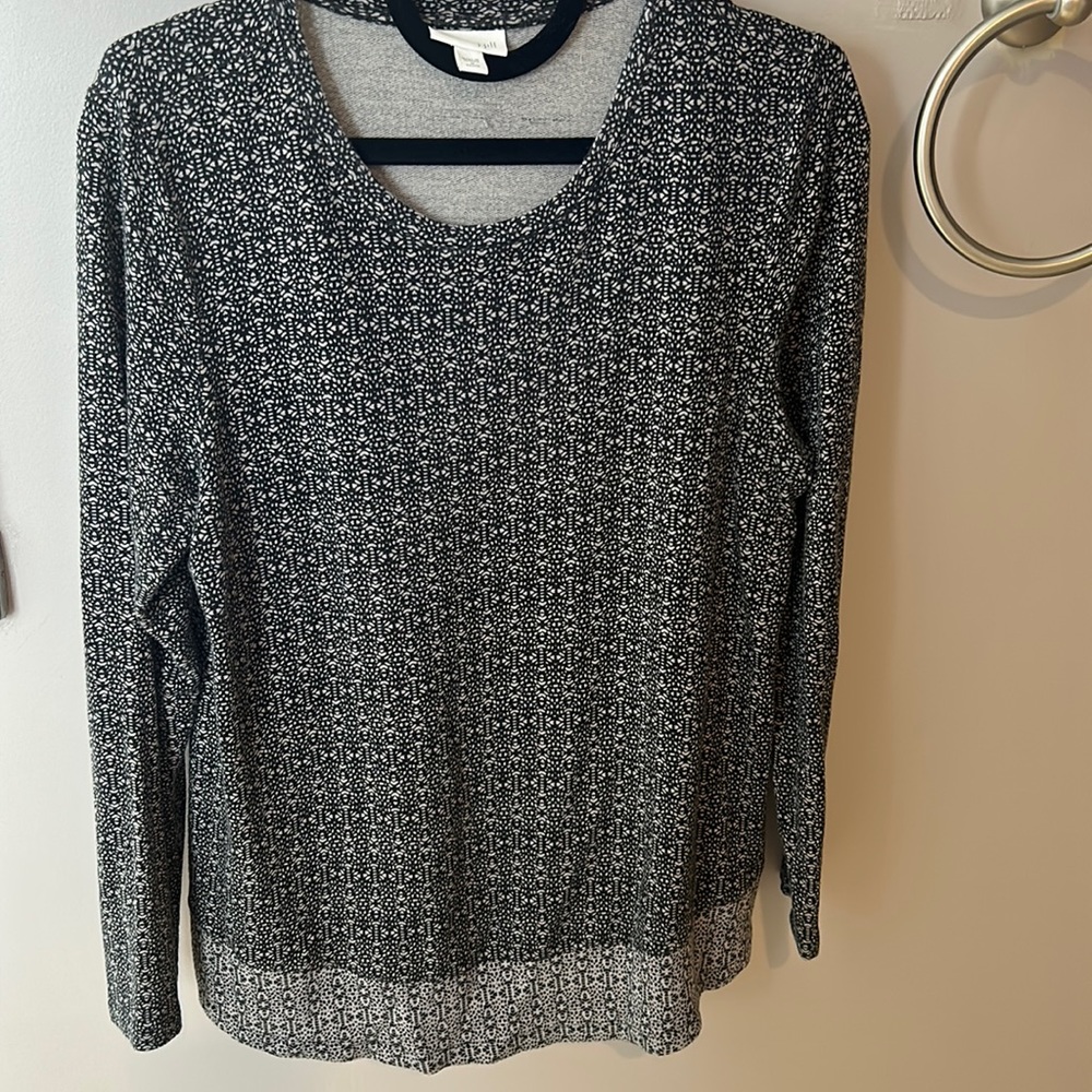 J. Jill sports shirt with contrasting hem